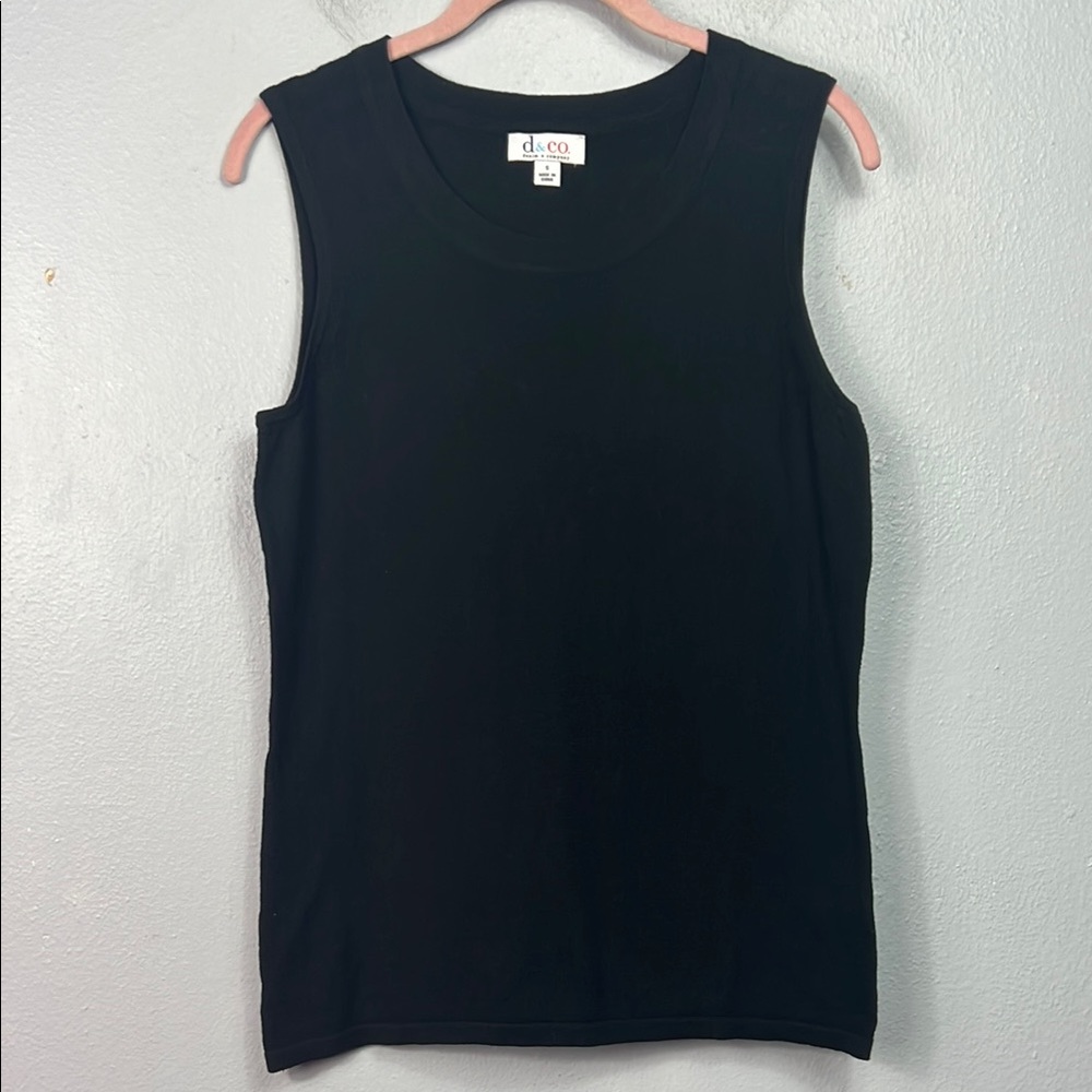 Denim & Co Black Sleeveless Sweater Top Small